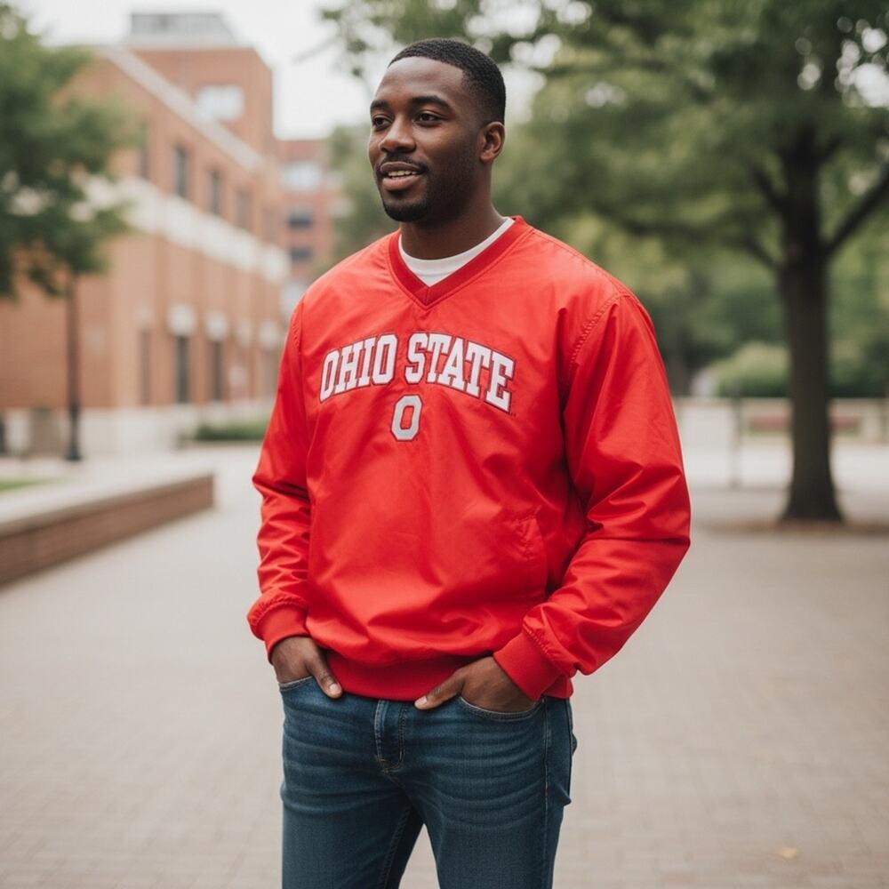 OHIO STATE BUCKEYES Men’s Large Red Windbreaker Jacket
